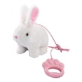 thumbnail image 3 of Conejo eléctrico de peluche que camina, juguete musical, , repite lo que dices, mascota electrónica interactiva para niños, regalo de cumpleaños Blanco, 3 of 8