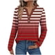 thumbnail image 2 of Ailaofu Womens Long Sleeve Tops Fall Button V Neck Graphic Shirts Dressy Casual Henley Tops Women Blouses, 2 of 5