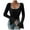 Black, variant on UYISJ Womens Square Neck Tops Long Bell Sleeve Slim Fit Shirts Dressy Casual Business Work Tunic Blouses