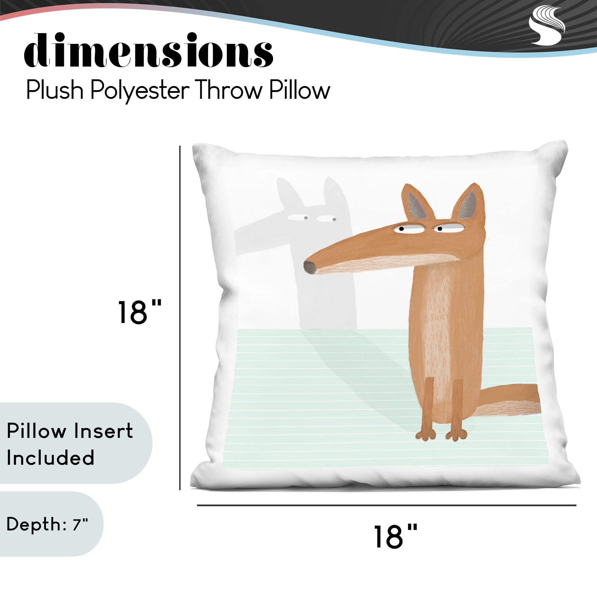 Stupell Industries Whimsical Fox Shadow Decorative Printed Throw Pillow, design by Carla Daly