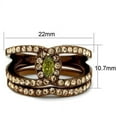 thumbnail image 2 of Womens Coffee Brown Ring Anillo Cafe Para Mujer 316L Stainless Steel with AAA Grade CZ in Olivine Anzio, 2 of 5