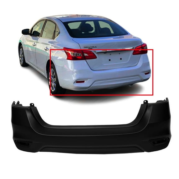 DCP Primed Rear Bumper Cover Fascia for 2016-2019 Nissan Sentra SR 16-19