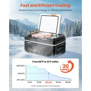 VEVOR Car Refrigerator, DC 12/24V AC100-240V Compressor Electric Cooler,4°F to 68°F Car Fridge with APP Control, 21 QT Cars Freezer for RVs, Campsites, Boats, Camping, Fishing, 60W Portable Freezer