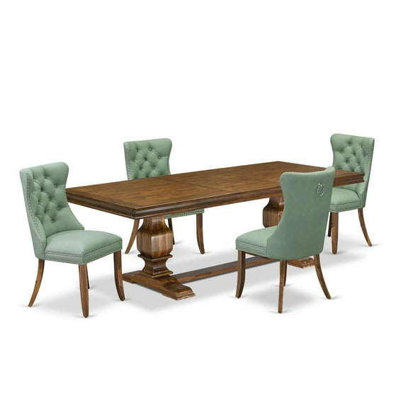 Luxe by East West Furniture 5 piece Modern Dining Table Set consists of a Dining Table and 4 Kitchen Chairs