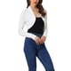 thumbnail image 4 of INSPIRAR CHIC Top Bolero Elegante para Mujeres con Mangas Largas Fruncidas y Abierto en la Parte Frontal, Cárdigan Corto XL Blanco, 4 of 6