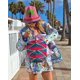 thumbnail image 5 of HH TRAF Conjunto de 2 piezas de moda femenina con cuello redondo, manga larga, bolsillo, ropa acolchada de algodón + pantalones cortos con cintura elástica con estampado de grafiti para mujer, 5 of 5