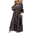 thumbnail image 2 of pstuiky Robes d'Été pour Femmes, Mode pour Femmes Robe à Col en V Ample à Manches Longues à Imprimé Léopard Longueur Cheville Robe Longue Robes Mini Soldes, 2 of 8