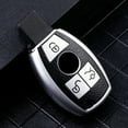 thumbnail image 3 of Xotic Tech 3 Button Full Protection Silver Smart Key Fob Cover Case Shell Compatible with Mercedes Benz A B C E S G M V Class CLA CLS GLA GLC GLE GLK GLS, 3 of 9