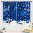 thumbnail image 4 of Christmas Curtains,Blue White Snowflakes Christmas Tree Winter Snow Scenery Colorful Ball New Year Winter Holiday Party Decor Curtains for Bedroom Living Room Kitchen Cafe 2 Panel,84X63 Inch, 4 of 6