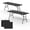 Black, variant on Garvee 71" Foldable Table with Built in Handle & Steel Legs for Party Dining Picnic, Set of 1, White