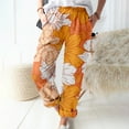 thumbnail image 2 of toraway Pantalons Décontractés pour Femmes Petites Poches en Coton et Lin Imprimé Mode Décontractée m, 2 of 4