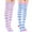 Pink, variant on Littleforbig Women Cute Coral Fleece Thigh High Long Striped Socks 2 Pairs