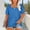 Blue 01, variant on Plus Size Blouse for Women Square Neck T-Shirt Short Sleeve Loose Fit Casual Summer Tee Top