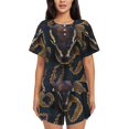 thumbnail image 1 of Fotbe Ball Phyton Snake Conjunto de Pijama Estampado para Mujer, 2 Piezas, Ropa de Dormir con Camiseta de Manga Corta y Shorts Suaves-4X-Large, 1 of 6