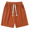 thumbnail image 2 of Men Solid Color Casual Fashion Loose Elastic Waist Pockets Exercise Shorts Pants, 2 of 4