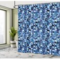 thumbnail image 4 of Ambesonne Abstract Shower Curtain, Intertwined Round Elements, 69"Wx70"L, Night Blue Pale Blue, 4 of 4