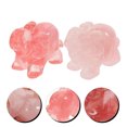 thumbnail image 3 of 2pcs Elephant Statue Crystal Elephant Sculpture Quartz Elephant Figurine Animal Shaped Decoration, 3 of 8