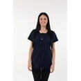 thumbnail image 3 of USBD Crew Neck Post Mastectomy Shirt with Drain Pockets Color: Navy, Size: X-Large, 3 of 6
