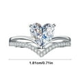 thumbnail image 2 of RKSTN Alloy Imitation Rings Heart Shaped Zirconia Ring Proposal Engagement Ring Fashion Fine Jewelry, 2 of 5