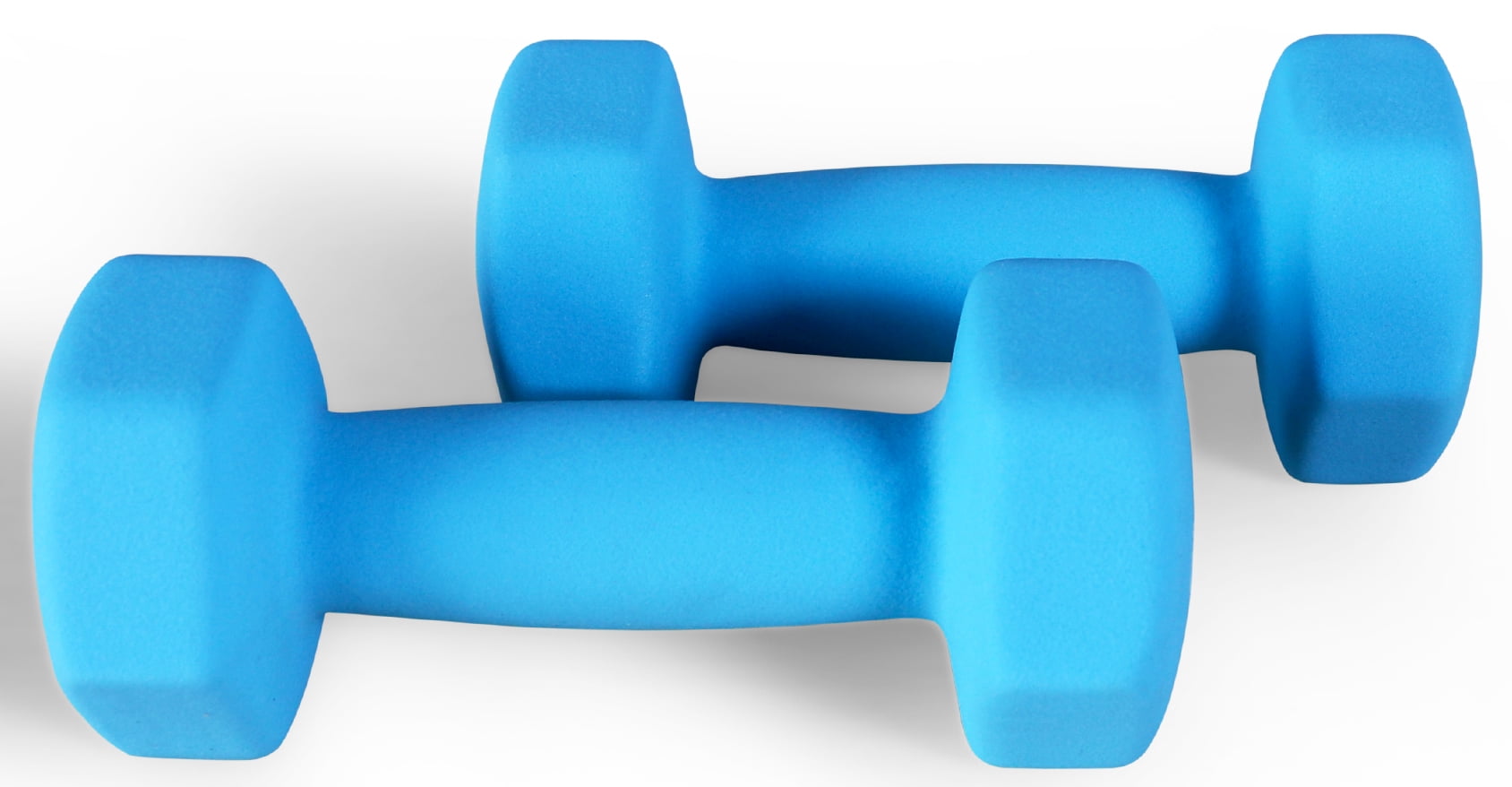 BalanceFrom All-Purpose Neoprene Dumbbells, 6 lb Pair, Blue, Hex Shape for Strength Training