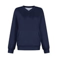 thumbnail image 5 of Akmaiox Long Sleeve Shirts for Women, Oversized Casual V Neck Solid Color Pullover Sweatshirts with Pockets, Fall Winter Basics Layer Going Out Tops S-2XL, 5 of 6