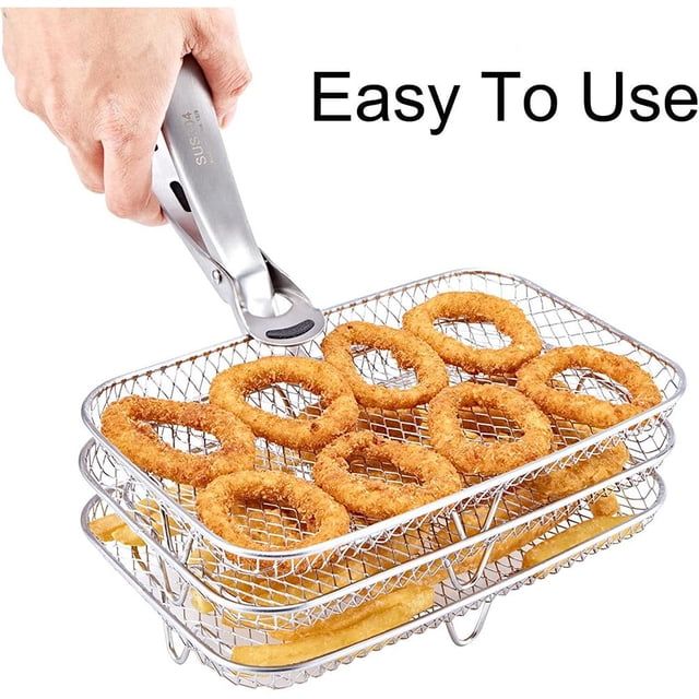 Dual Air Fryer Rack Compatiblefor Ninja,Dual Air Fryer Rack Fryer Stand Multi Layered Dehydrator Racks Unbeatable Value