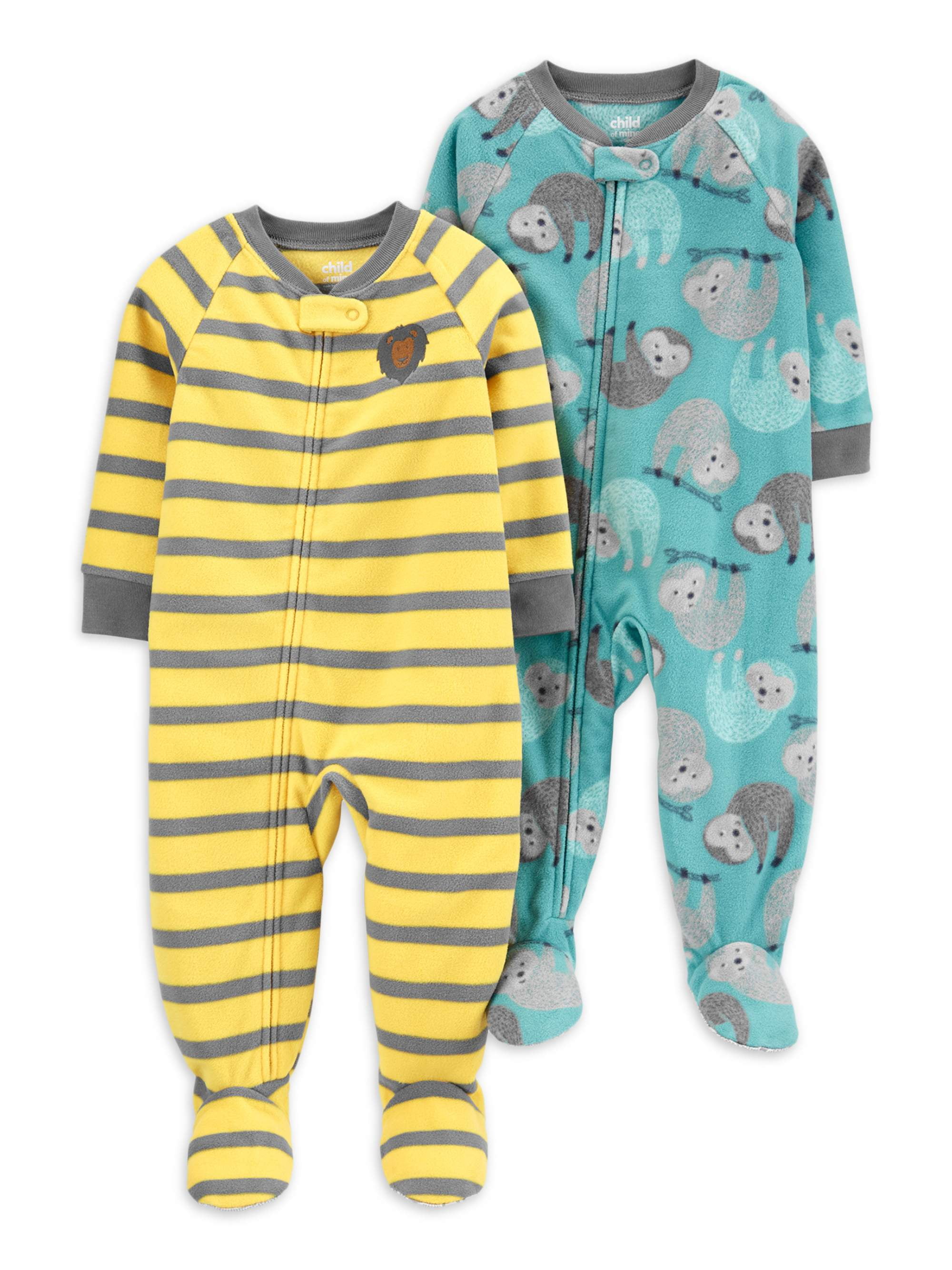 Child Of Mine By Carters Child Of Mine Boys Microfleece 2 Pack Pajama Blanket Sleeper Sizes 5 8 Walmartcom Walmartcom