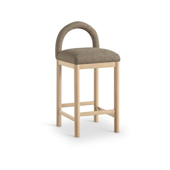 Meridian Furniture Conrad Brown Linen Textured Fabric Counter Stool