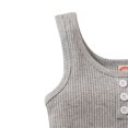 thumbnail image 2 of Kmbangi 2Pcs Toddlers Summer Tracksuit, Solid Color Ribbed Vest + Shorts, 2 of 5