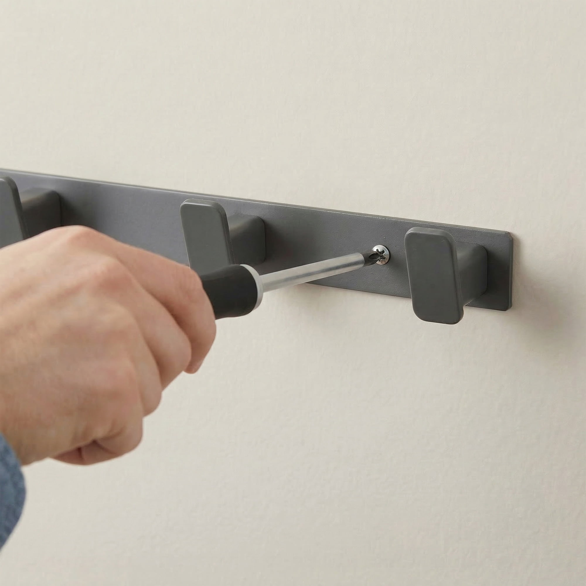 Unique Bargains Coat Rack Wall Mount Aluminum Hook for Entryway Bathroom Gray 13.4"x1.3"
