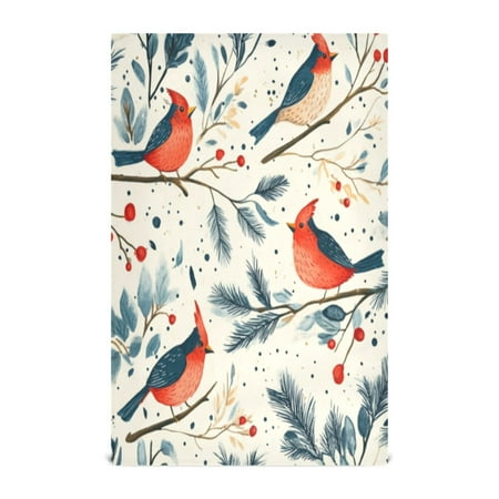 

Kitchen Towel 28x18 Inches x1，Plate Towel Decorative Towel Napkin Tea Towel Tea Towels For Kitchen Dish Cloths & Dish Towels Red Winter Bird