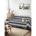 thumbnail image 3 of Boho Black Stripe Couch Cover for 2 Cushion Sofa, Abstract Geometric White Minimalist Washable Loveseat Sofa Covers Slipcover for Sectional Sofas L-Shaped, Couch Throw Cover 71"x118", 3 of 9