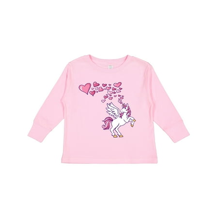 

Inktastic Cute Unicorn with Hearts Gift Toddler Boy or Toddler Girl Long Sleeve T-Shirt