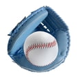 thumbnail image 2 of Guantes de béisbol, guantes de sóftbol, ​​de PU de 12,5 pulgadas con pelota de béisbol, con soporte para tee Azul, 2 of 9