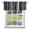 thumbnail image 2 of Blue Brown Window Valance for Kitchen, Stripes Rod Pocket Short Curtain for Small Windows, Light Filtering Decorative Valance, 60 x 18 Inch, 1 Panel, 2 of 9