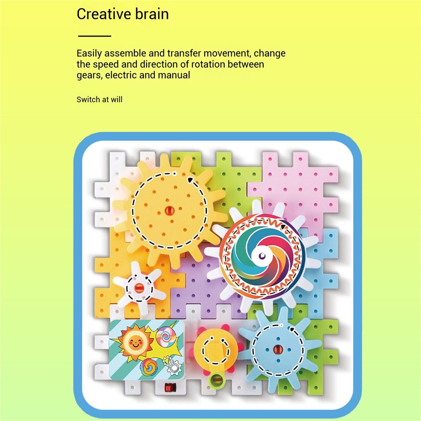 Gear Toys Interlocking Building Blocks for Kids Age3+, 249 Pcs Educational Construction Building Toys Set, Toddlers Creative STEM Montessori Toys for 3 4 5 6 Year Old Boys Girls, Spinning Toys Gifts
