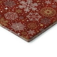 thumbnail image 3 of Addison Rugs Mayfield Premium Machine Washable Transitional Holiday Snowflake Red Rectangle Rug, 3' x 5', 3 of 7