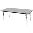 thumbnail image 6 of ECR4Kids 36in x 72in Rectangle Everyday T-Mold Adjustable Activity Table Grey/Green - Toddler Swivel, 6 of 7