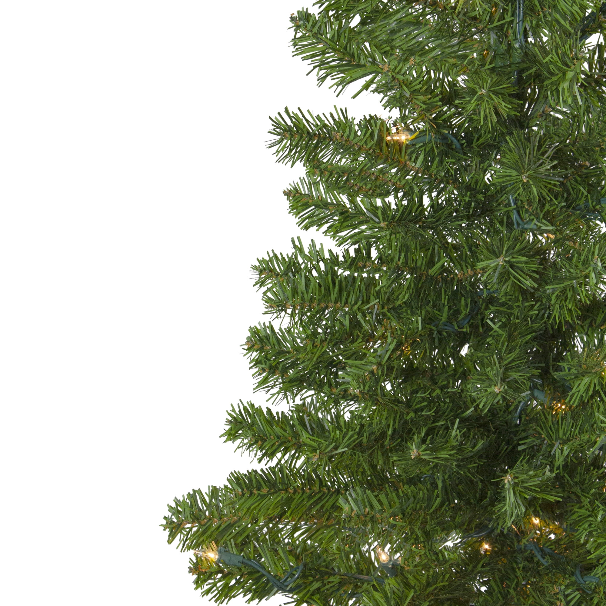 6.5' Pre-Lit Canadian Pine Slim Artificial Christmas Wall Tree Clear