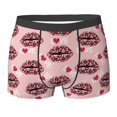 thumbnail image 6 of Men's Boxer Briefs, lips love leopard print pink Soft Comfy Mens Underwear Boxer Briefs Breathable With Widen Waist, 6 of 7