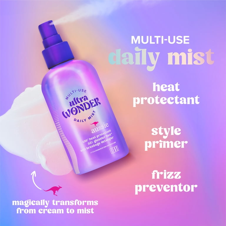 Aussie Ultra Wonder Daily Mist Multi-Use Detangler Spray, Heat