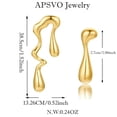 thumbnail image 4 of APSVO Gold Drop Earrings for Women,Melting Statement Unique Chunky Dangle Earring Irregular Waterdrop Teardrop Earrings Trendy Jewelry Anniversary Valentine's Day Christmas Gift for Women Girlfriend, 4 of 5