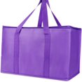 thumbnail image 1 of Purple Lot de 4 TG-Large Sacs de Courses Isolés, Rouges, Réutilisables, Robustes, Fermeture Éclair, Pliables, pour Hommes, Femmes, pour instacart, pour doordash, pour Voiture, Recyclé, 1 of 5