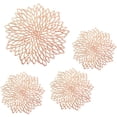 thumbnail image 1 of Manteles individuales redondos huecos de 4 piezas, manteles individuales redondos huecos, mantel individual antideslizante de vinilo laminado, para mesa de comedor decorativa Ormromra LL-1104, 1 of 7