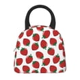 thumbnail image 3 of Vsdgher Insulated Lunch Bag Simple Bento Cooler Bag Lunch Tote Bag , Suitable for picnics, school, work (Hand Drawn Strawberry Print ), 3 of 5