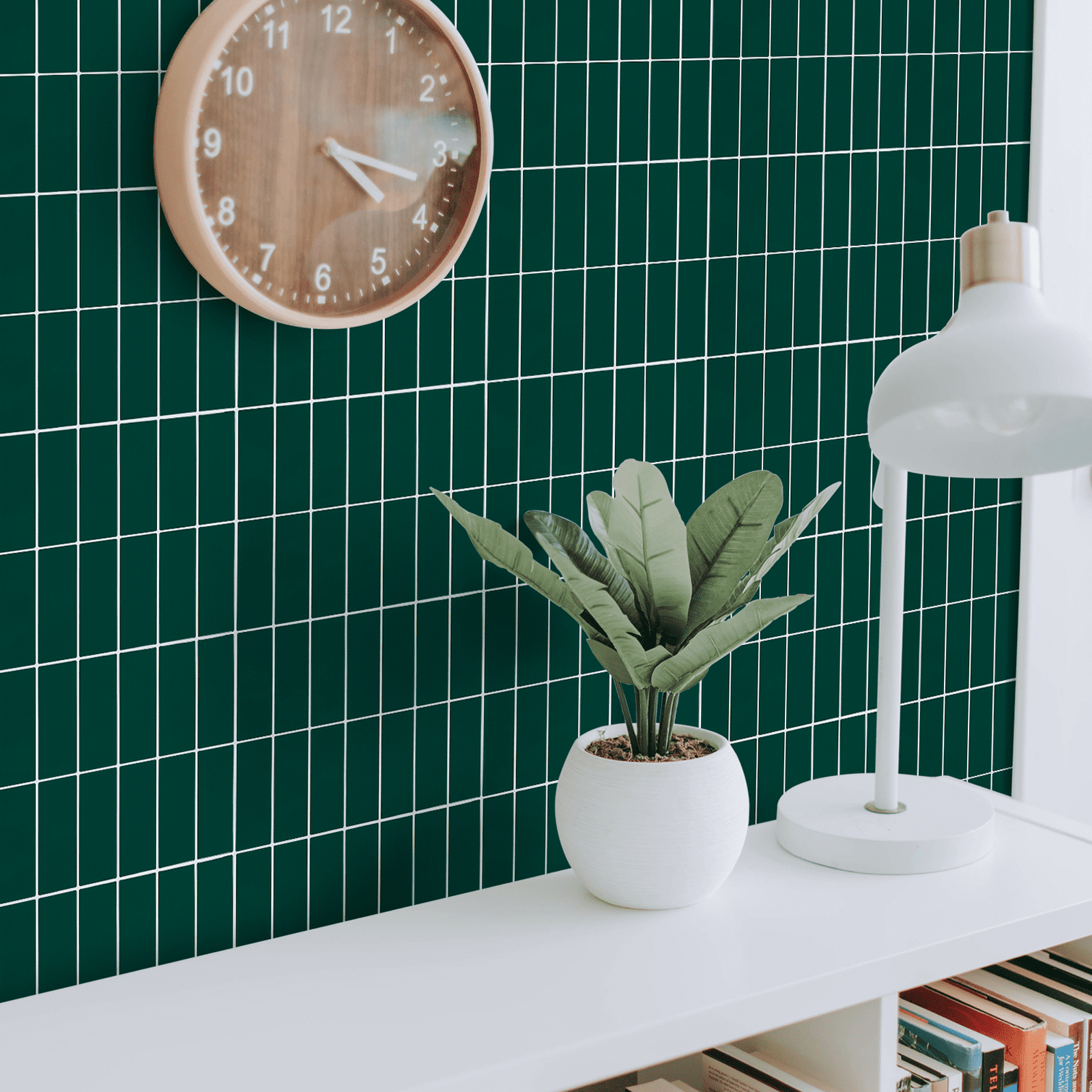 Green Peel and Stick Backsplash Tiles, 12" x 12" Self Adhesive Peel and Stick Wall Tiles for Kitchen Bathroom
