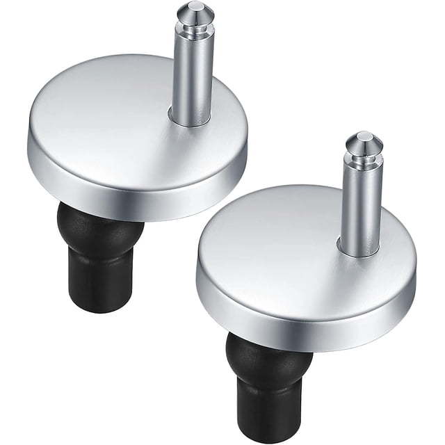 2 Pieces Toilet Seat Hinge Fixings, Quick Release Hinges, Toilet Seat Hinge Fixings, with Replacement Rubber Screws