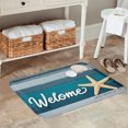 thumbnail image 2 of FJPT Non Slip Flannel Polyester Floor Mat Welcome Starfish Shell Design For Bathroom Kitchen Bedroom Decor 31.5x19.7 inch, 2 of 5
