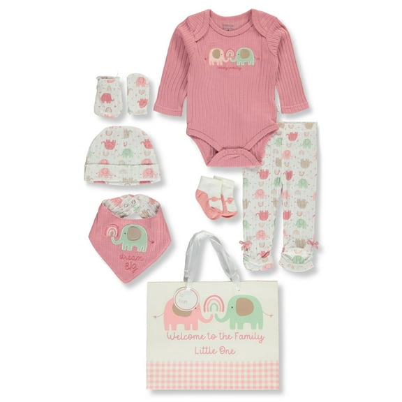 Duck Duck Goose Baby Girls' 8-Piece Layette Gift Set Color: white/multi Size: 3 - 6 months