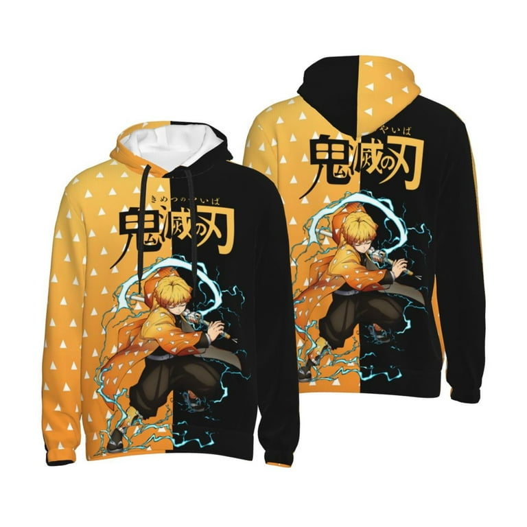 Unisex Adult Demon Slayer Zenitsu Pullover Hoodie Novelty Anime